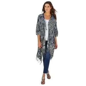 Soft Surroundings Emory Embroidered/Beaded Wool Blend Cardigan Petite Small Med